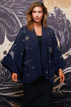 Cosmos Embroidered Short Kimono, 2 of 7