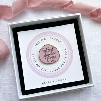 Best Teacher Ever Enamel Pin, Teacher Appreciation Gift, End Of Term Teaching Assistant Gift, 7 of 12