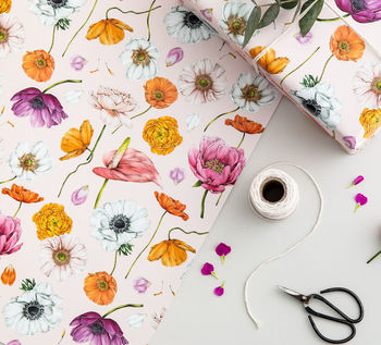Botanical Gift Wrap 'Floral Brights', 3 of 4