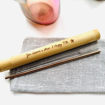 Luxury Reusable Personalised Metal Straw, 4 of 9