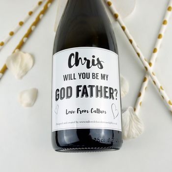 Personalised Godmother/Godfather Gift Champagne Label, 3 of 5