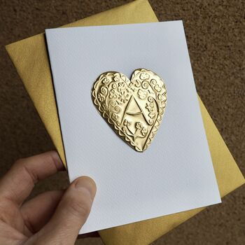 Personalised Gold Foil Initial Letter Birthday Card, 3 of 4