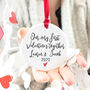 Our Very First Valentine's Together Personalised Ceramic Decoration, thumbnail 1 of 2