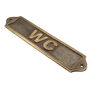 Custom Wc Sign Brass Plaque With Vintage Finish, thumbnail 2 of 11