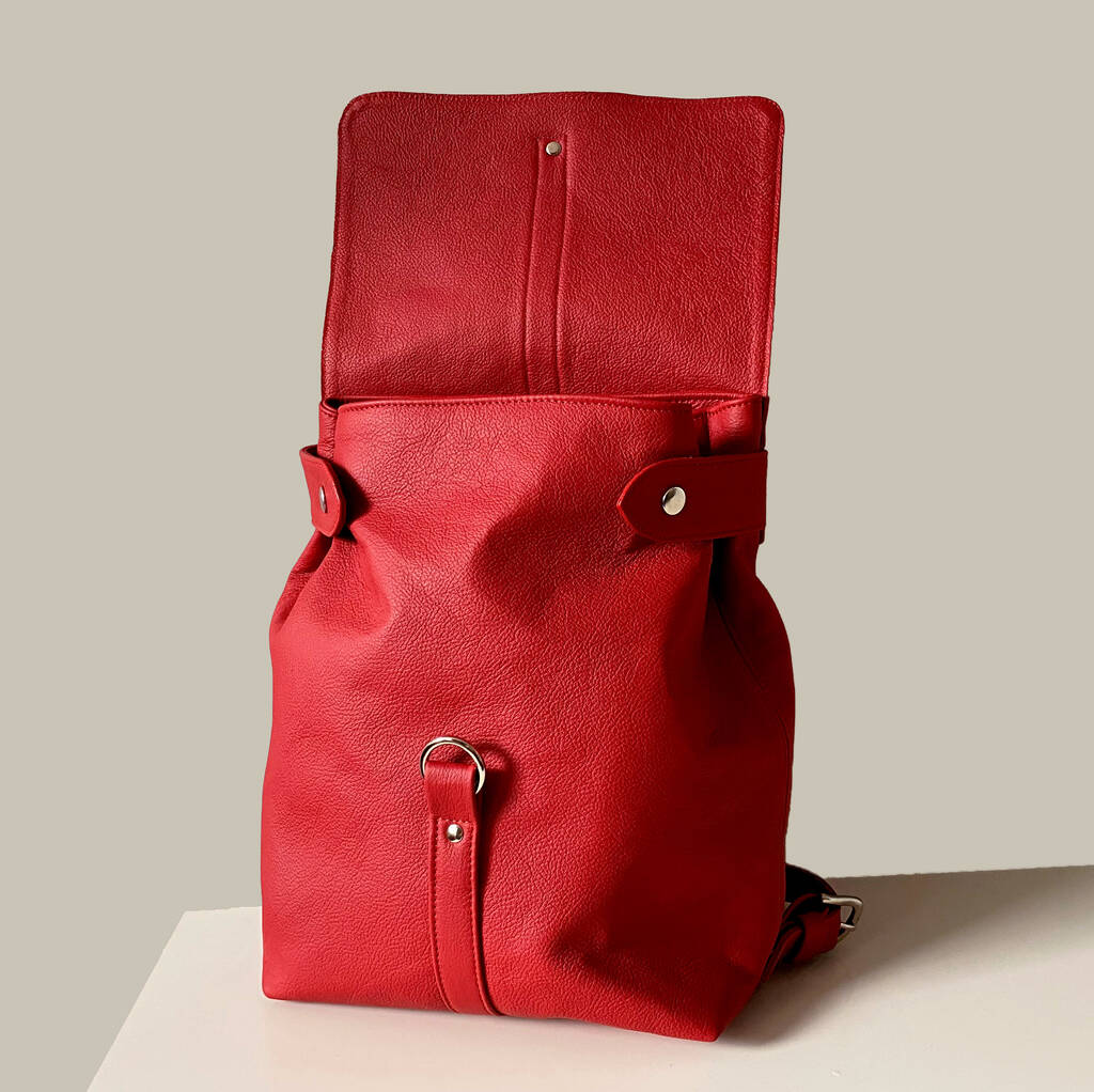 Medium Red Leather Backpack By Debbie MacPherson Atelier ...