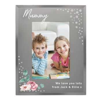 Personalised Floral 4x6 Diamanté Glass Photo Frame, 5 of 5