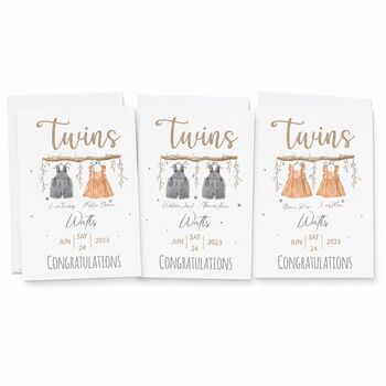 Personalised Twins Congratulations Card, 7 of 7