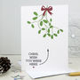 Mistletoe Wishes Personalised Christmas Card, thumbnail 1 of 3