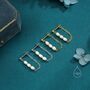 Sterling Silver Genuine Oval Pearl And Chain Earrings, thumbnail 7 of 12