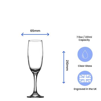 Personalised Heart Champagne Flute With Name, 2 of 5