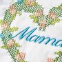 Personalised Cross Stitch Cashmere Scarf Gift For Mum, thumbnail 2 of 7