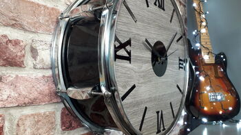 Large 15'' Drum Clock Black Sides, 3 of 5