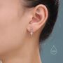 Sterling Silver Delicate Starburst Dangle Stud Earrings, thumbnail 7 of 12