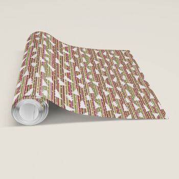 Luxury Striped Christmas Tree Gift Wrapping Paper, Superior Thickness, 4 of 8