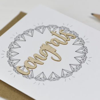 Congratulations Wooden Words Card, 2 of 3