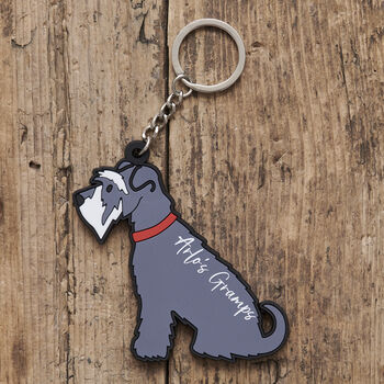 Grey Schnauzer Key Ring Personalisation Available, 2 of 5