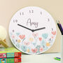 Personalised Floral Wooden Clock For Children, thumbnail 4 of 4