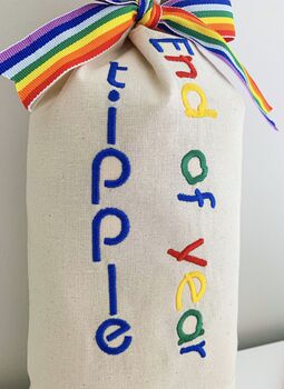 Teachers 'End Of Year' Embroidered Wine Bag, 3 of 3