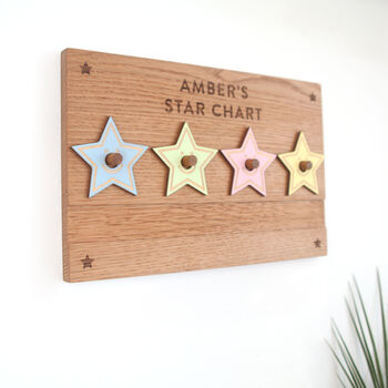 Wooden Personalised Engraved Star Chart, Reward Chart, 4 of 4