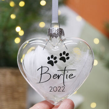 Pet Memory Feather Glass Bauble, 3 of 7