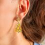 Silver And Gold Glitter Christmas Earrings Statement Earrings, thumbnail 2 of 5