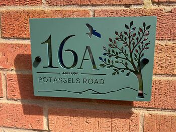 Personalised Tree And Bird Acrylic House Number Sign, 3 of 9