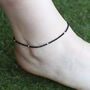 Black Beads Slim Indie Chain Boho Payal Anklet, thumbnail 1 of 6