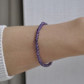 Birthstone Crystal Bracelet Gift February Amethyst, 2 of 5