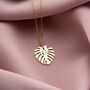 Urban Jungle Monstera Leaf Necklace, thumbnail 1 of 11
