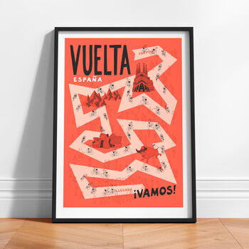 Grand Tours Cycling Art, Vuelta Poster, Gift For Cyclist, 4 of 10