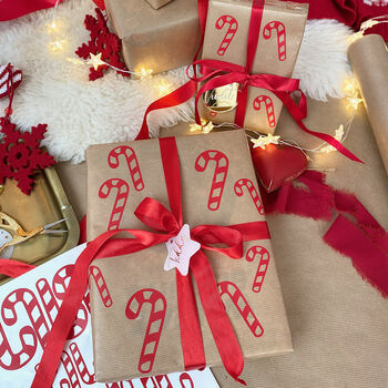 Candy Cane Christmas Gift Stickers, 6 of 9
