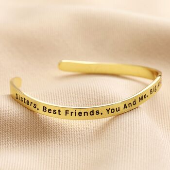 Adjustable Sisters Meaningful Word Wave Bangle, 2 of 7