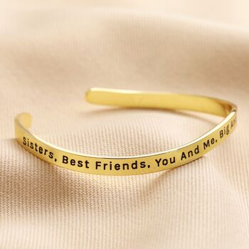 Adjustable Sisters Meaningful Word Wave Bangle, 2 of 8