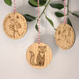 Personalised Wooden Bauble With Your Drawing Engraved, thumbnail 1 of 7
