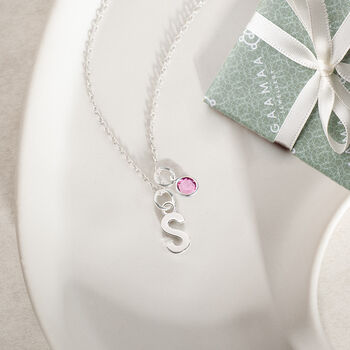 Initial And Birthstone Necklace, 2 of 8