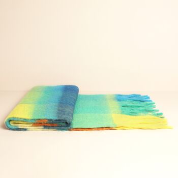 Green And Blue Block Stripe Winter Scarf, 2 of 2