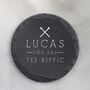 Personalised 'Tee Riffic' Golf Pun Slate Coaster, thumbnail 1 of 10