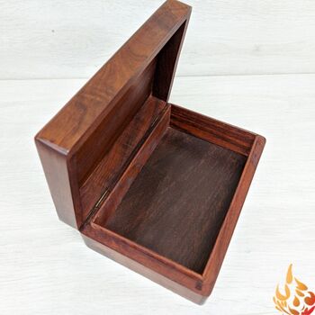 Carved Inlaid Floral Wooden Jewellery Box, 2 of 6