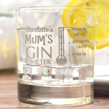 Personalised Gin 'Ginometer' Tumbler Glass For Mum, 3 of 3