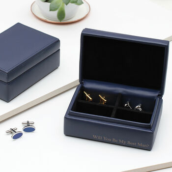 Personalised Message Leather Cufflink Box, 2 of 4