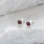 Birthstone Stud Earrings July: Ruby And Silver, thumbnail 1 of 4