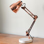 Copper And Marble Angled Desk Lamp, thumbnail 1 of 1