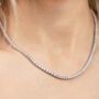 Sterling Silver Large Tennis Necklace 3mm, thumbnail 7 of 9