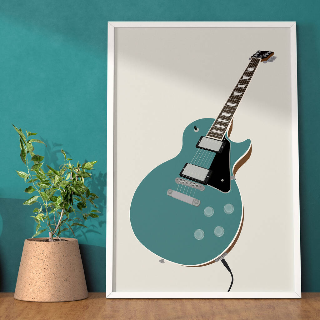 Les Paul Guitar Print | Guitarist Music Poster, 1 of 7