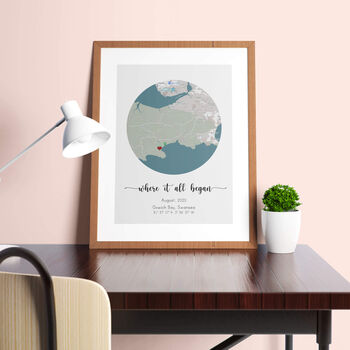 'Where It All Began' Circle Location Map Print, 5 of 12