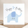 Personalised 1st / 2nd Birthday Card: Pink Or Blue Elephant Design, thumbnail 4 of 9