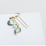 Gold Plated Ellipse Drop Earrings, thumbnail 5 of 9