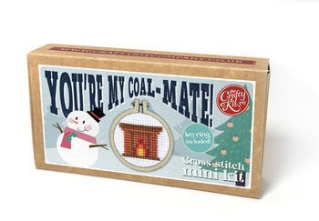 You're My Coal Mate! Christmas Mini Matchbox Cross Stitch Kit, 2 of 5