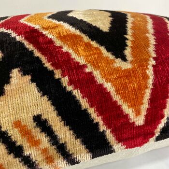 Multi Colour Tribal Velvet Cushion, 3 of 4