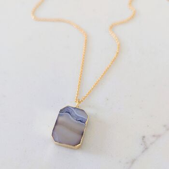 Amethyst Strata Necklace, Purple And Grey Translucent, 4 of 10